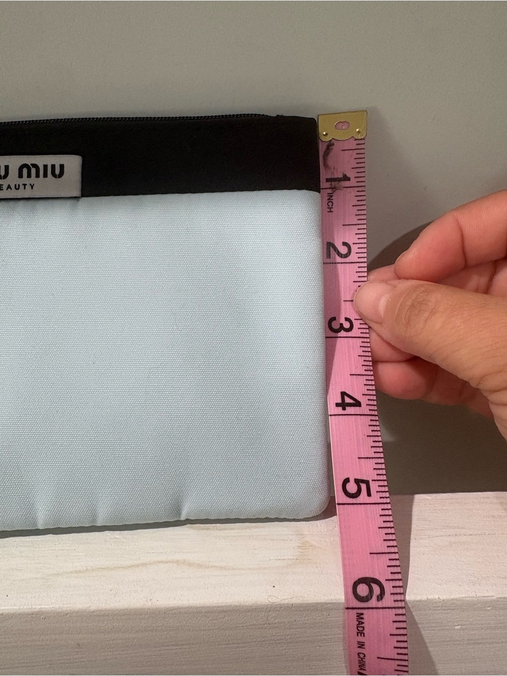Miu Miu Black and Light Blue Cosmetic Pouch - Picture 4 of 5